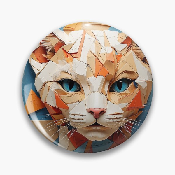 Item preview, Geometric cat, azure gaze, color overlays designed and sold by Memetitation.