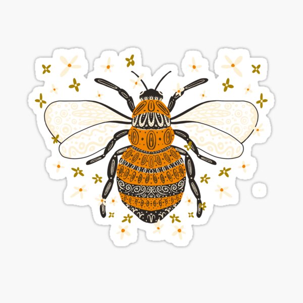 Folk Style Bee Sticker
