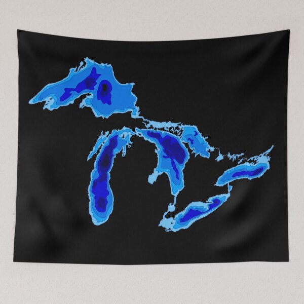 Item preview, Michigan lakes depths designed and sold by Postlydia.