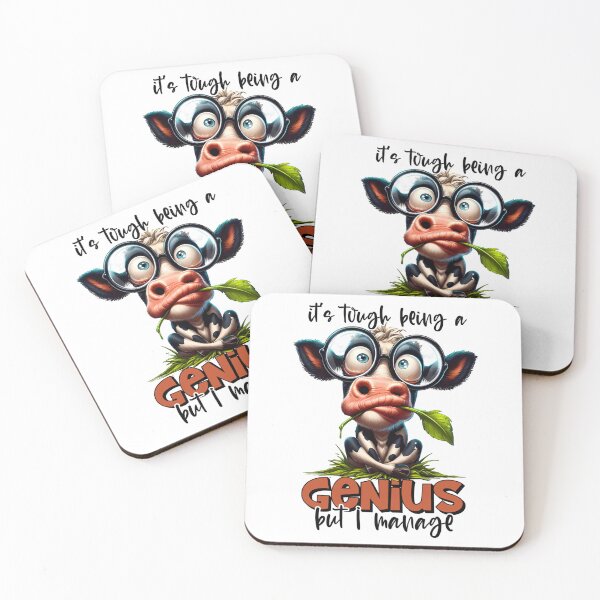 Item preview, Funny Cow Genius – Nerdy Smart Design with Glasses designed and sold by Aredbox.