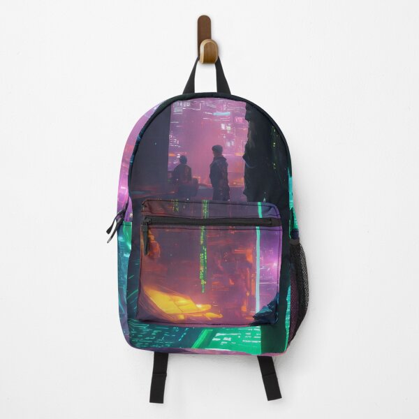 Item preview, Cyberpunk Hacker in a Futuristic Neon City – Sci-Fi Dystopian Art designed and sold by FusionCipher.