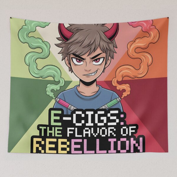 Item preview, Edgy Anime Devil E-Cig Rebellion T-Shirt Vape Life Fashion designed and sold by AnnDesignStudio.