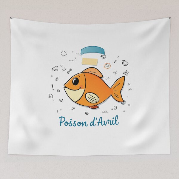 Item preview, Poisson d'Avril – Orange cartoon fish designed and sold by MarcoSc11.