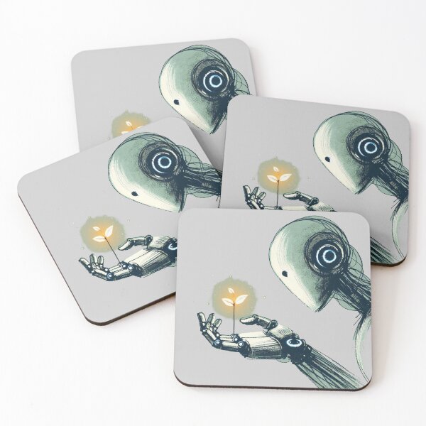 Item preview, Robot Holding a Glowing Plant designed and sold by Slick-Waffles.