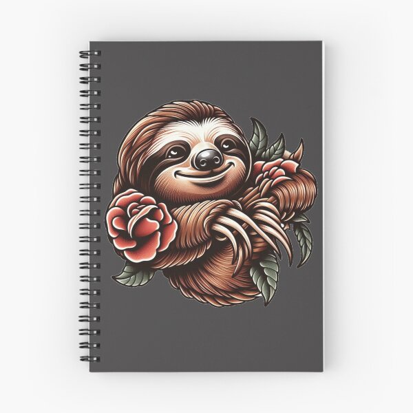 Item preview, Vintage Style Sloth with Roses designed and sold by KingCuppaDigitalArt.
