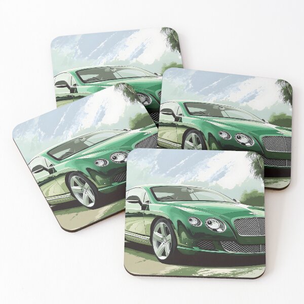 Item preview, Green Bentley Continental GT Poster – Luxury in Motion X designed and sold by AutoPopStudio.