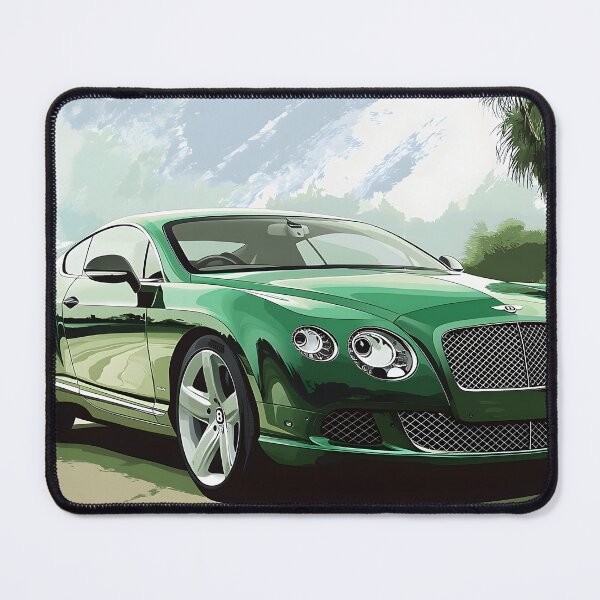 Item preview, Green Bentley Continental GT Poster – Luxury in Motion X designed and sold by AutoPopStudio.