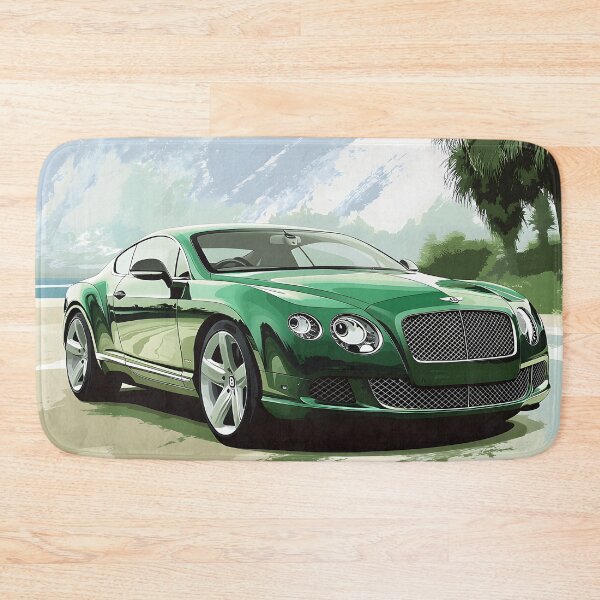 Item preview, Green Bentley Continental GT Poster – Luxury in Motion X designed and sold by AutoPopStudio.