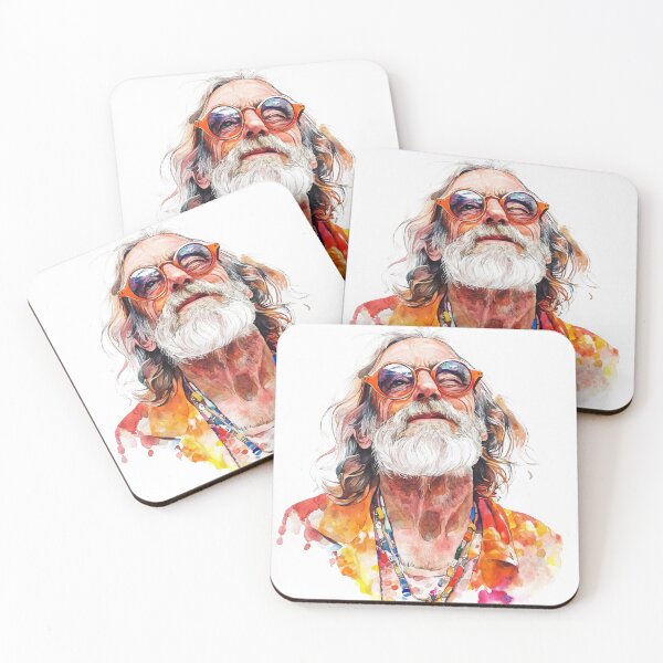 Item preview, Vibrant Watercolor Hippie Man – Bohemian Art designed and sold by Moss and Moon Studio.