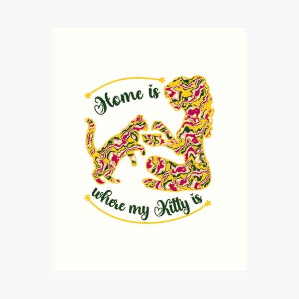 Item preview, Home is where my Kitty is (yellow) designed and sold by Tinti Wari Designs.