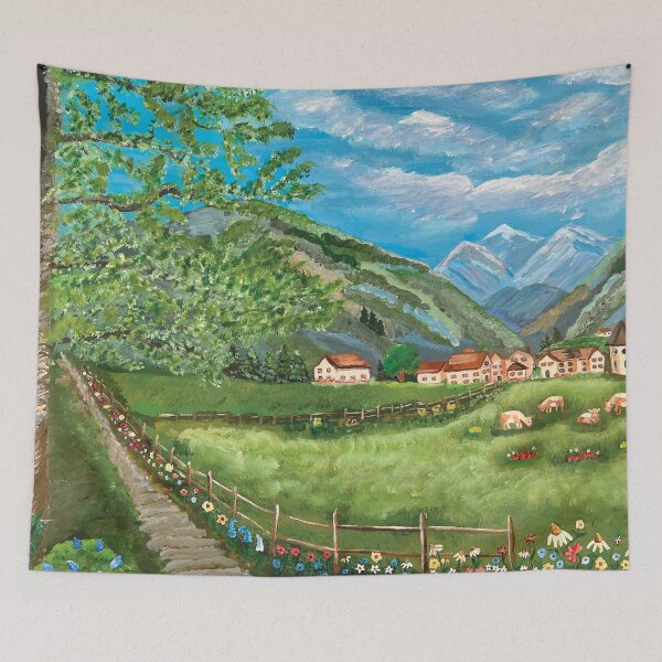 Item preview, Ruhpolding in Spring Acrylic Painting designed and sold by Sara Grace Art.