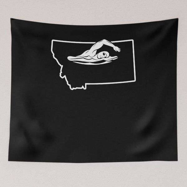 Item preview, Swim Stuff Montana Funny Swimming Shirt designed and sold by shoppzee.