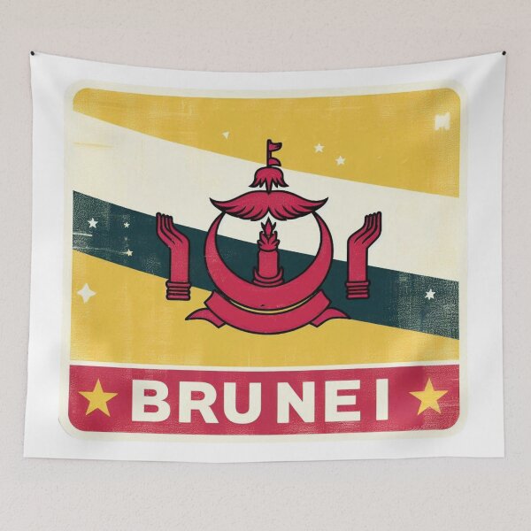 Item preview, Brunei - Vintage, Retro Logo designed and sold by Freewebnuaiart.