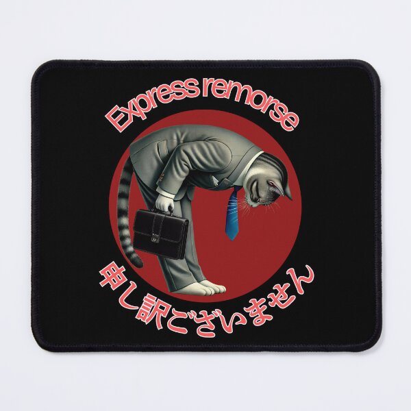 Item preview, Apologetic Japanese Business Cat - Deep Bow Etiquette Design designed and sold by Purrfect Moments.