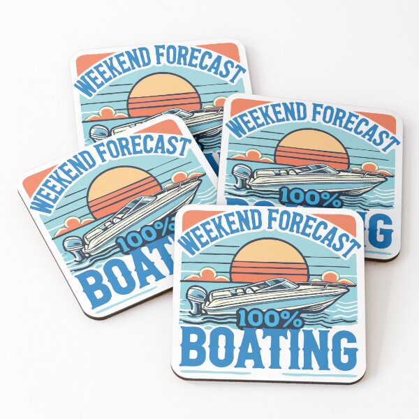 Item preview, Weekend Forecast: 100% Boating - Retro Sunset Boat Life designed and sold by EchoBlue Studio.