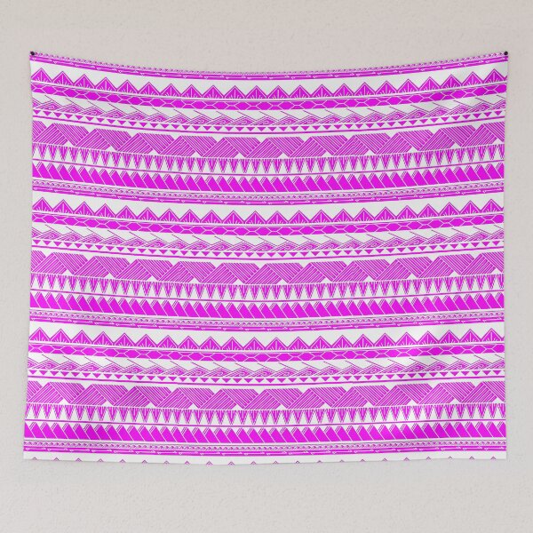 Item preview, White and Bright Pink Tribal Pattern designed and sold by Steeb757.