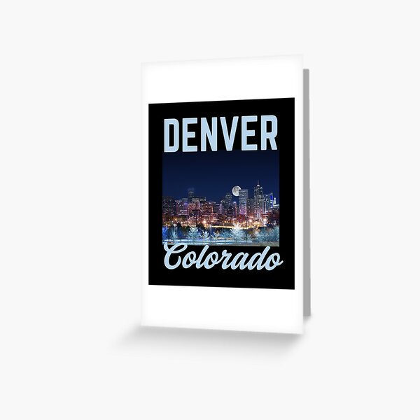 Item preview, Vintage-Style Downtown Denver Colorado - Ice Blue Text designed and sold by WesternLocales.