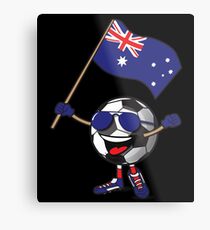 Australia Football Team Soccer Ball With National Flag Fan Shirt Metal Print