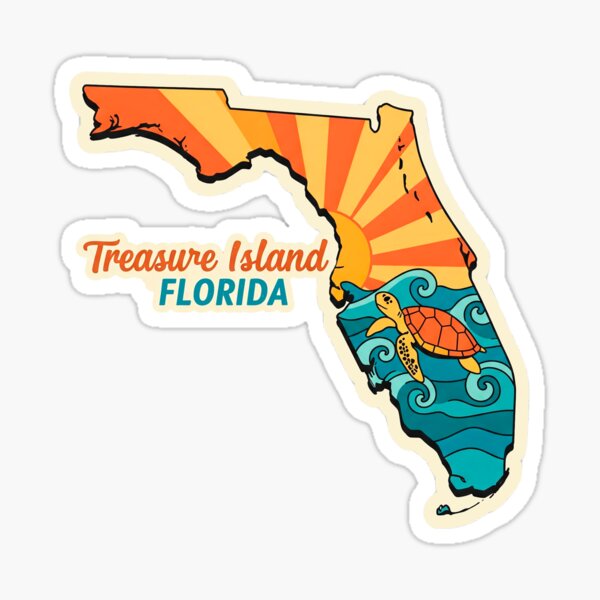 Item preview, Treasure Island Florida Retro Art | Sunset & Turtle Design on Shirts, Totes & More designed and sold by Christy Mandeville.
