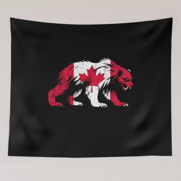 Item preview,  Maple Leaf Patriotic Wolverine Canada Flag - Canada Pride  designed and sold by Smix Pixels.