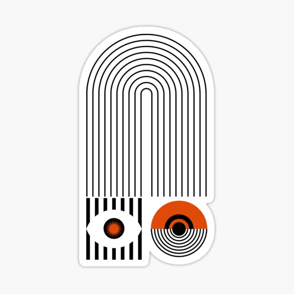 Vista previa del artículo con la obra «Minimalismo negro, naranja y blanco», diseñado y vendido por Sesre.