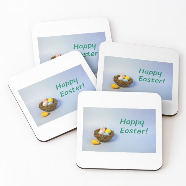 Item preview, Copy of A birds nest that is filled with colorful Easter eggs including a yellow egg designed and sold by EirinDesign.