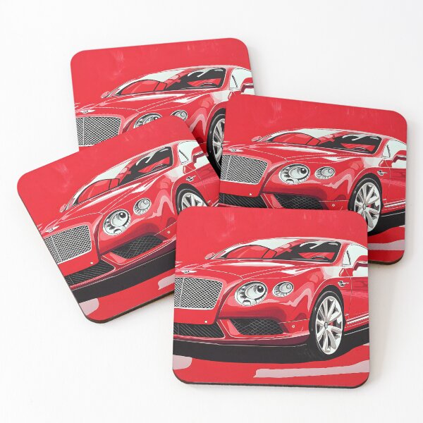 Item preview, Pop Art Red Bentley Continental GT – Bold Luxury with a Retro Twist VI designed and sold by AutoPopStudio.