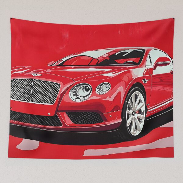 Item preview, Pop Art Red Bentley Continental GT – Bold Luxury with a Retro Twist VI designed and sold by AutoPopStudio.