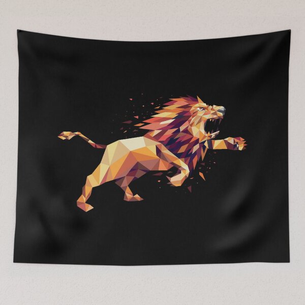 Item preview, Lion roaring geometric, polygon lion king. designed and sold by lifestyletimes.