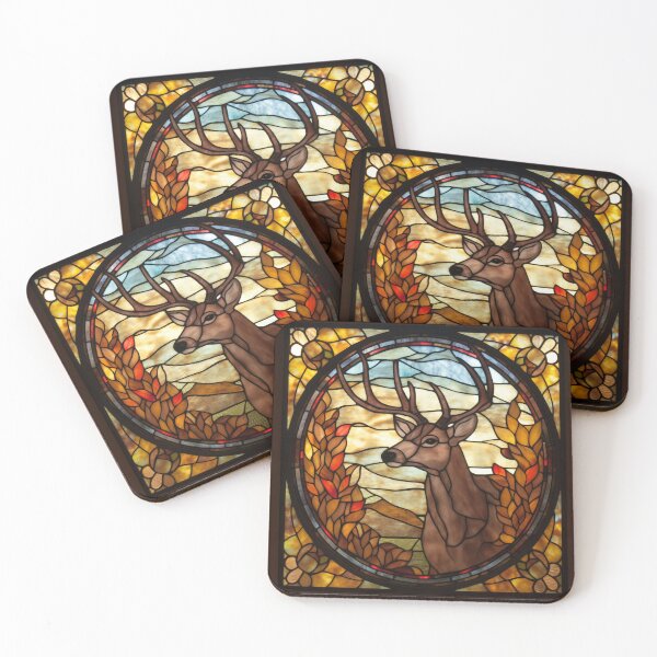 Item preview, Deer in Stained Glass designed and sold by RedHandedOD.