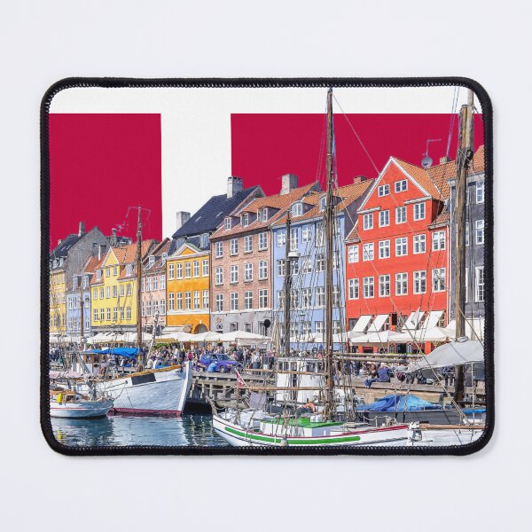 Item preview, Nyhavn Harbor with Danish Flag & Language and Travel Lovers Worldwide designed and sold by goodFather4ever.