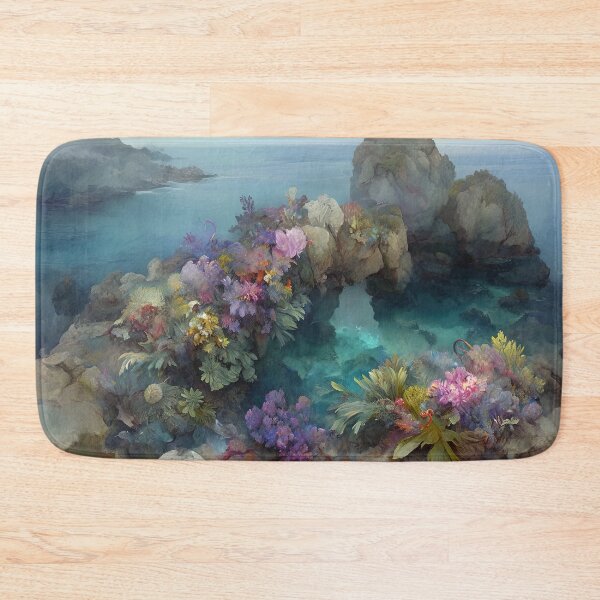 Item preview, Coral Cove Sanctuary: The Azure Embrace of Flora and Stone designed and sold by bloorose.