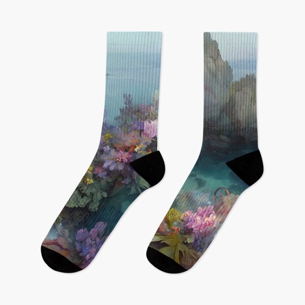 Item preview, Coral Cove Sanctuary: The Azure Embrace of Flora and Stone designed and sold by bloorose.
