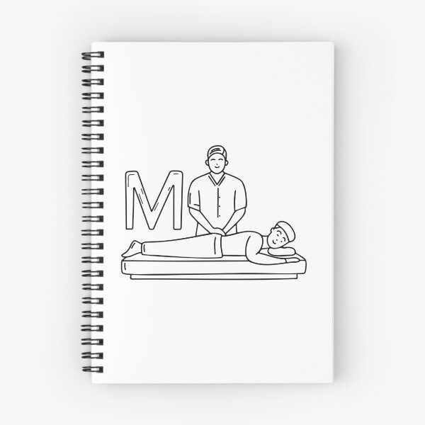 Artikelvorschau, Eine Illustration des Buchstabens M steht für Masseur entworfen und verkauft von rasagamastore.
