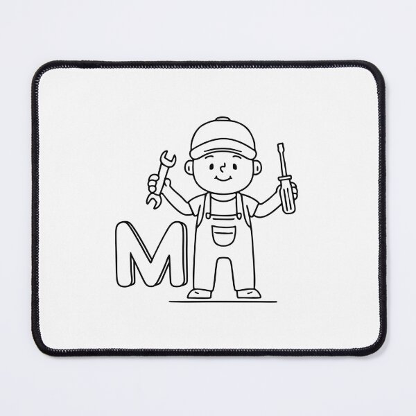 Item preview, An Illustration of letter M stand for Mechanic designed and sold by rasagamastore.
