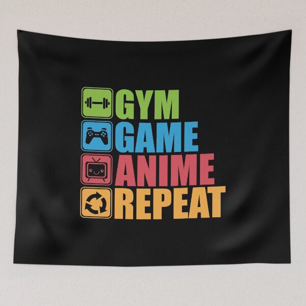 Item preview, Gym Game Anime Repeat – Funny Gamer & Fitness  designed and sold by chantastical.