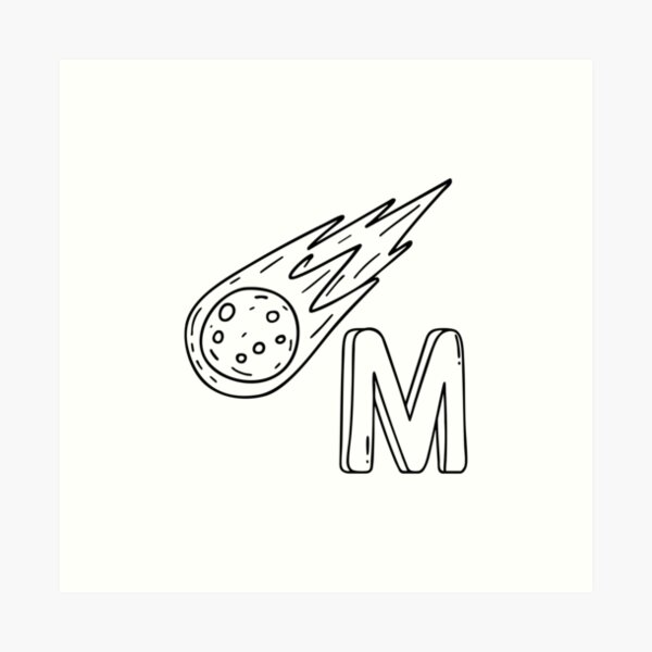 Item preview, An Illustration of letter M stand for Meteor designed and sold by rasagamastore.