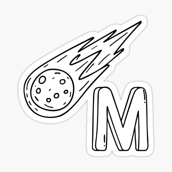 Item preview, An Illustration of letter M stand for Meteor designed and sold by rasagamastore.