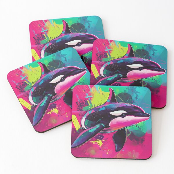 Artikelvorschau, Neon-Orca der 90er | Pazifische Killerwal-Kunst | Retro-Vaporwave-Pullover | Farbenfrohes Orca-Geschenk | Von Pacific NW Gear Co. entworfen und verkauft von PacificNWGearCo.