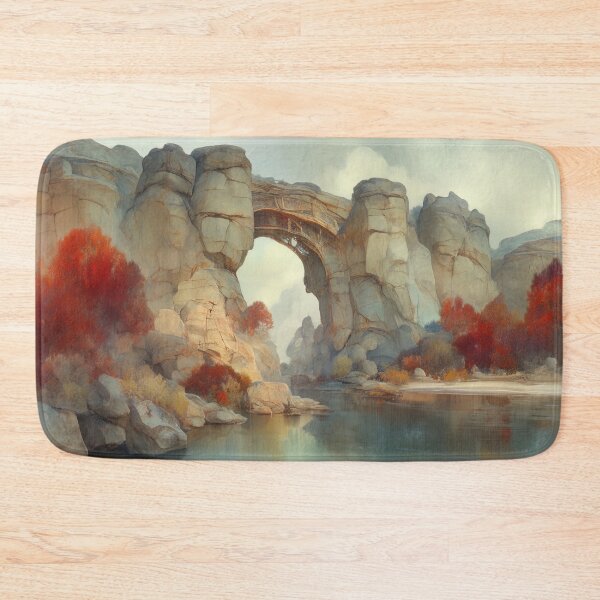 Item preview, Crimson Gateway: The Stone Arch and Autumn's Reflection designed and sold by bloorose.