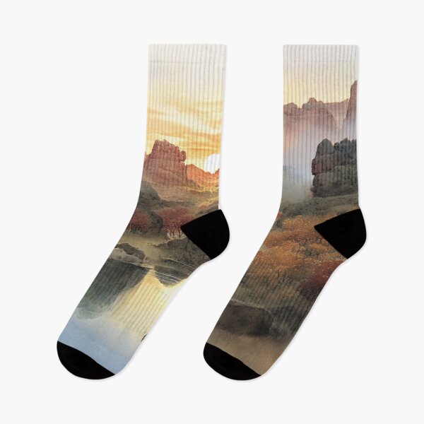 Item preview, Amber Valley's Embrace: The Dawn Reflected on Silent Waters designed and sold by bloorose.