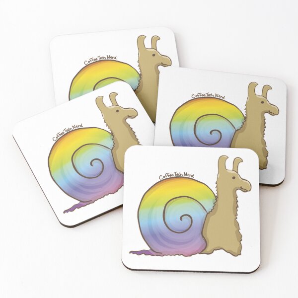 Item preview, Rainbow Snail Llama Sticker designed and sold by CoffeeTechNerd.