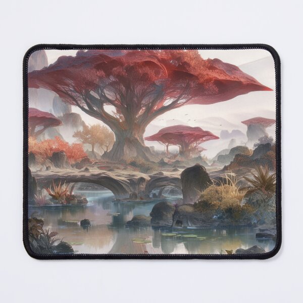Item preview, Crimson Canopy Realm: The Whispering Trees of Elysian Bridge designed and sold by bloorose.