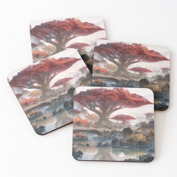 Item preview, Crimson Canopy Realm: The Whispering Trees of Elysian Bridge designed and sold by bloorose.