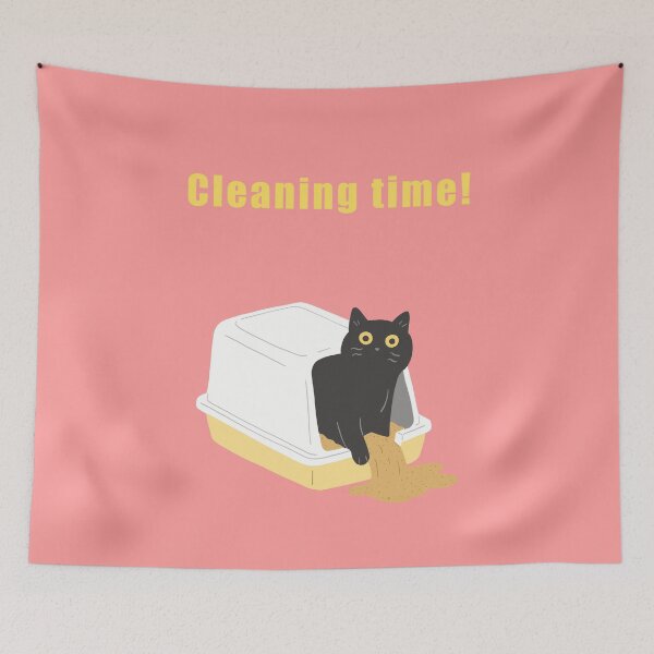 Item preview, Cat Antics Art : Cleaning time! Pink version designed and sold by TheGrandLordCat.