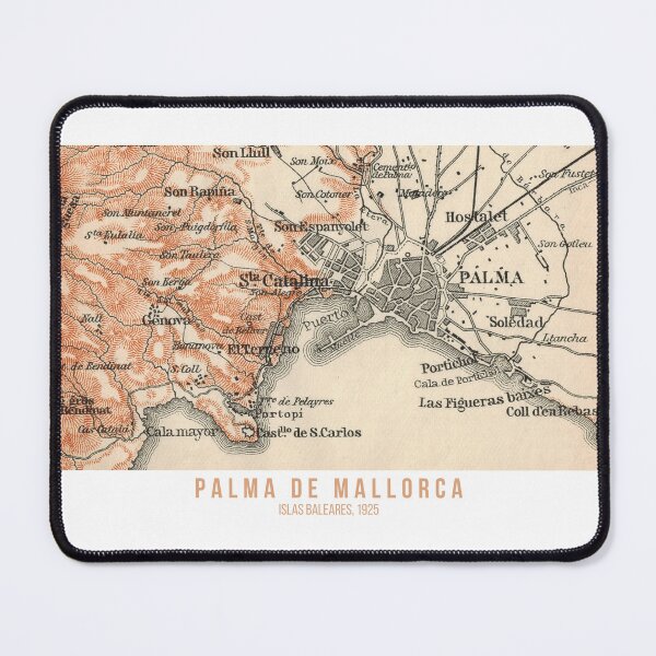 Item preview, Bahia de Palma de Mallorca 1925: based on historical island map, Balearic Islands, gift for Mallorca lovers, Mallorca travel poster designed and sold by RetroTraveller.