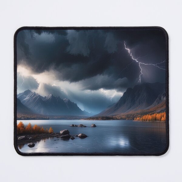Item preview, "Stormy Mountain Reflections - Dramatic Nature Art" designed and sold by digoarpi.