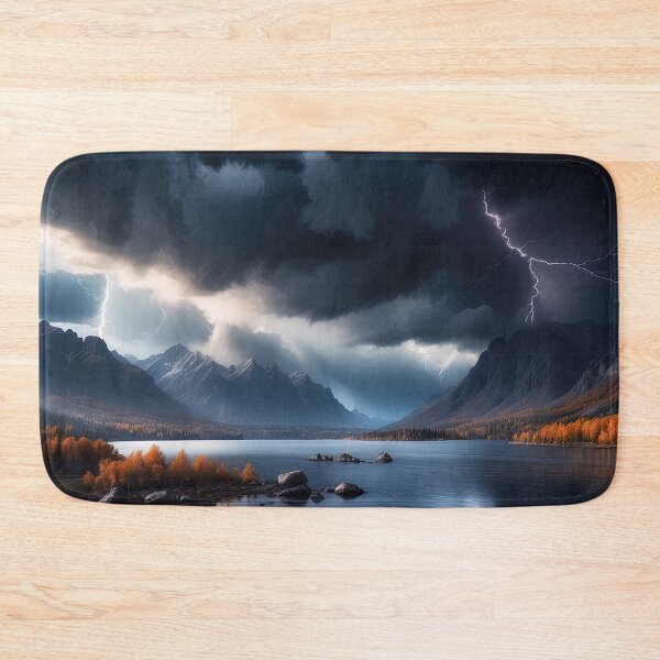 Item preview, "Stormy Mountain Reflections - Dramatic Nature Art" designed and sold by digoarpi.