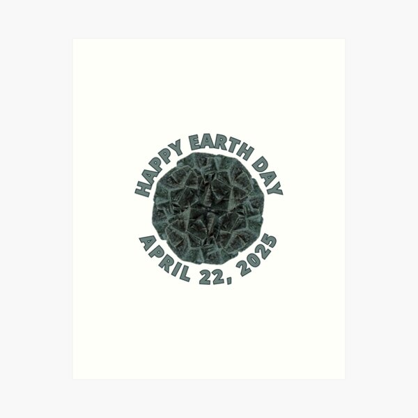 Aperçu de l'œuvre Happy Earth Day 2025 Green Pyrite Crystal Design créée et vendue par ArtDesignTp.
