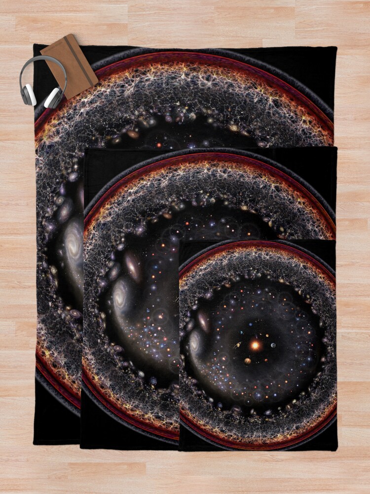 Thumbnail 5 of 6, Throw Blanket, Observable Universe Logarithmic Illustration (2018 Version!) designed and sold by pablocbudassi.